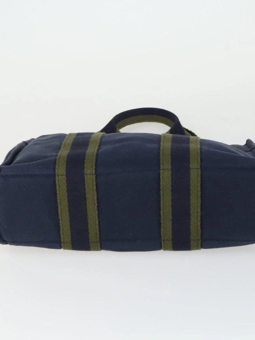 HERMES Fourre Tout Hand Bag Canvas 2 Set Gray Navy - Picture 8 of 16